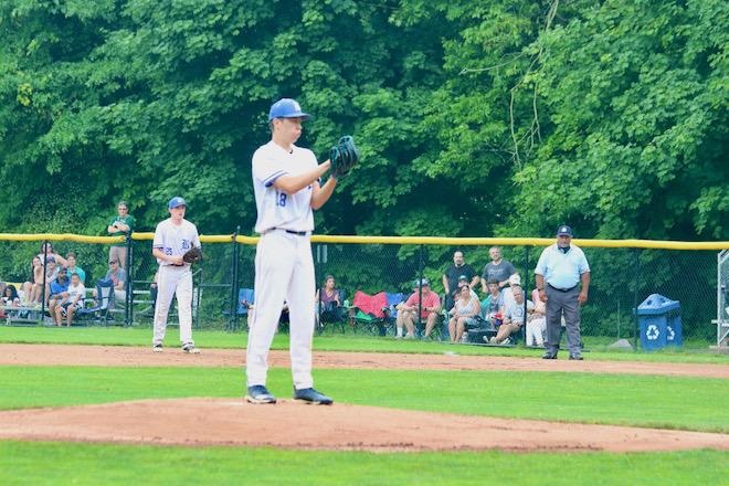 Spencer Dessart pitched 9 innings against Pleasantville before the game was suspended for darkness